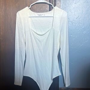 Elegant Cream Long Sleeve Women's Top